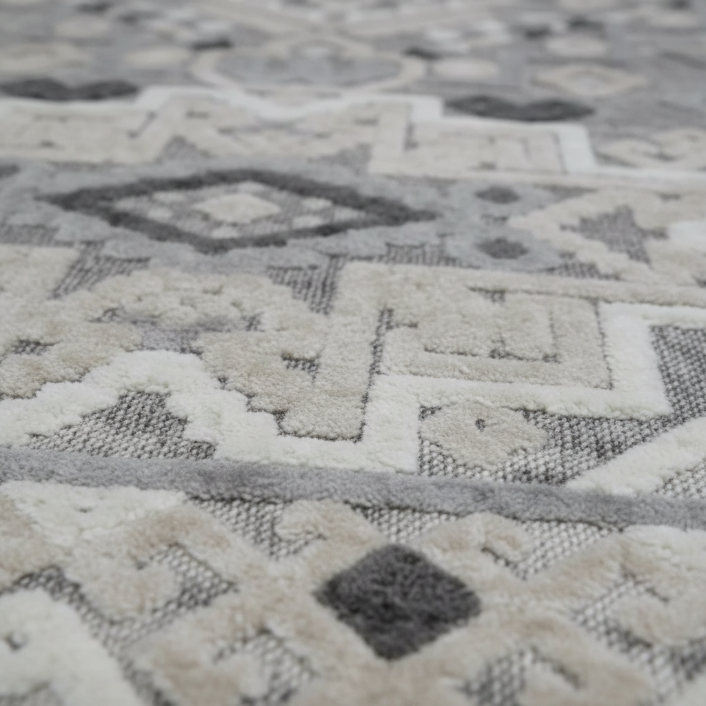 Luxury Moroccan Rug close-up geometric pattern detail
