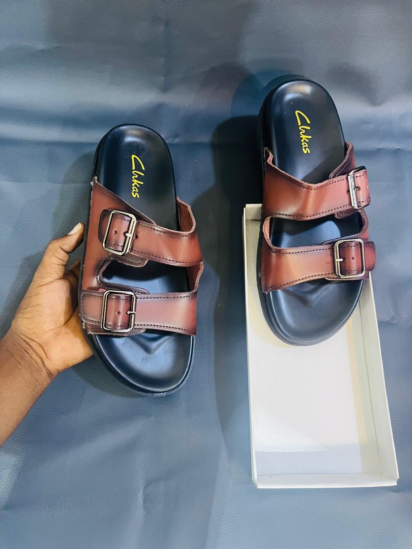 Clarks Brown Slides