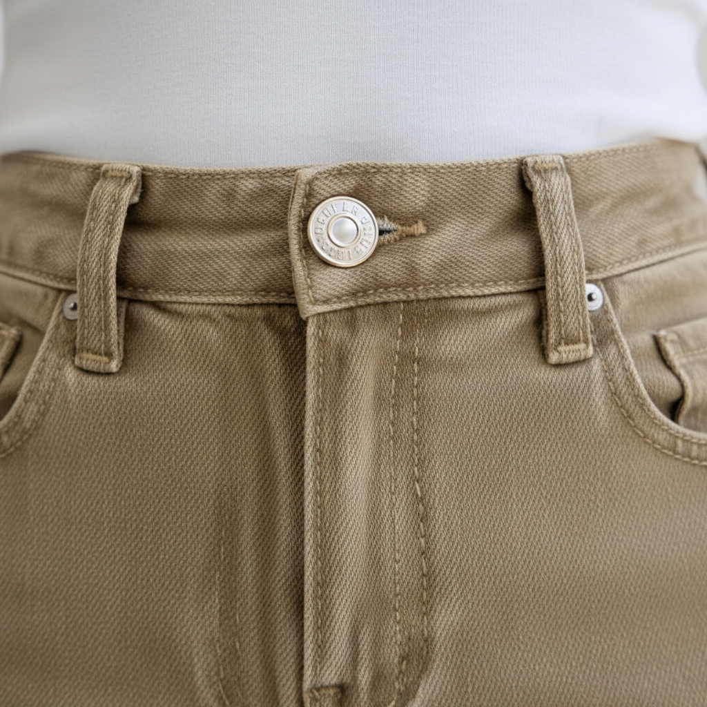 Wide Leg Jeans - Waistband Detail Close Up
