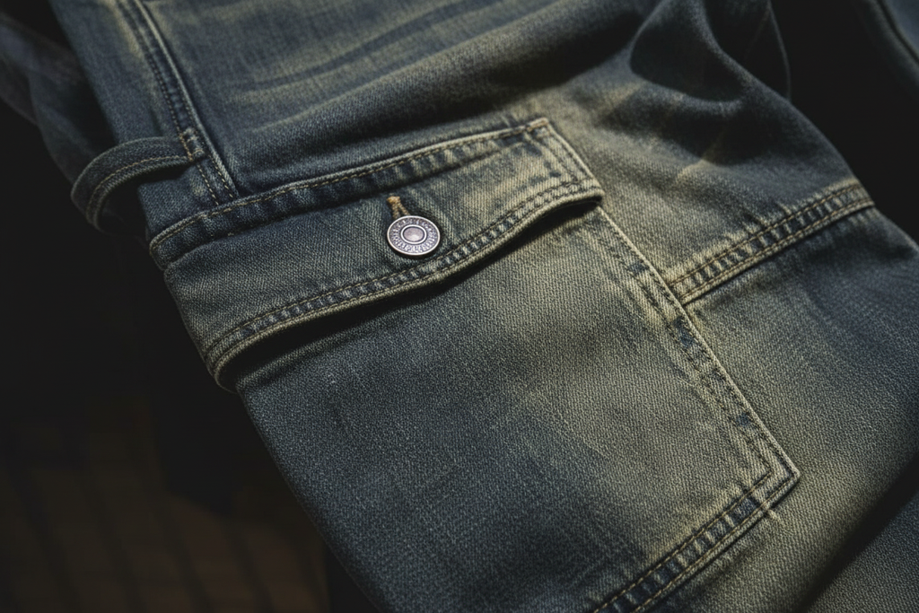 11KM Brand Cargo Jeans Pocket Detail