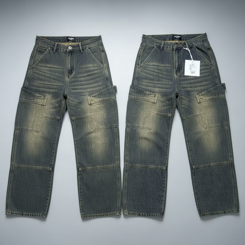 11KM Brand Cargo Jeans Flat Lay