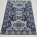 Luxury Moroccan Navy Blue Rug 6x10ft flat lay