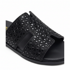 Black Crystal Sandal - Crystal Detail Close Up