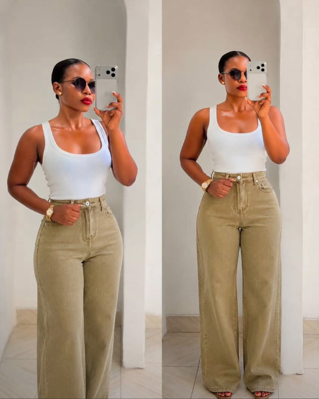 Wide Leg Jeans - Mtu Amevaa Mirror Selfie