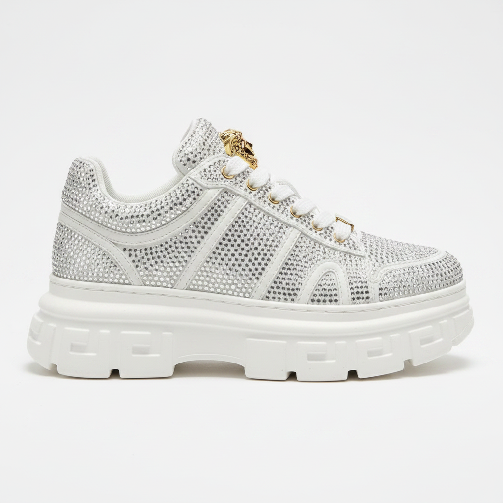 Crystal Sneaker - Side Profile na Greek Key Sole