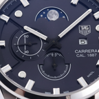 Carrera Black Dial Moonphase Detail
