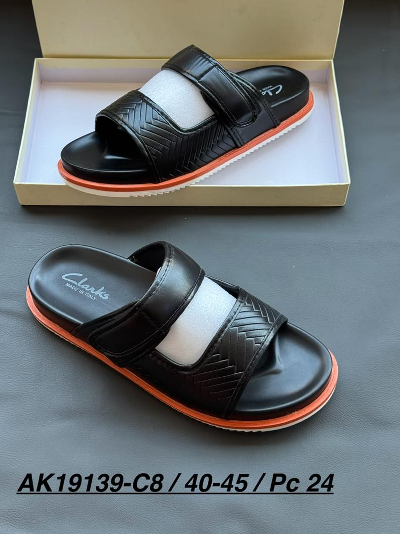 Clarks Men's Slide Sandals - Black Orange