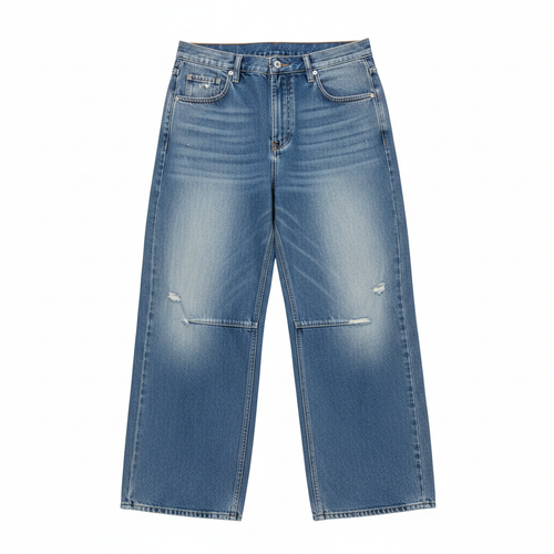 Baggy Jeans - Flat Lay White Background