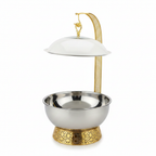 Saving Dish 8L - Nyeupe na Gold Base