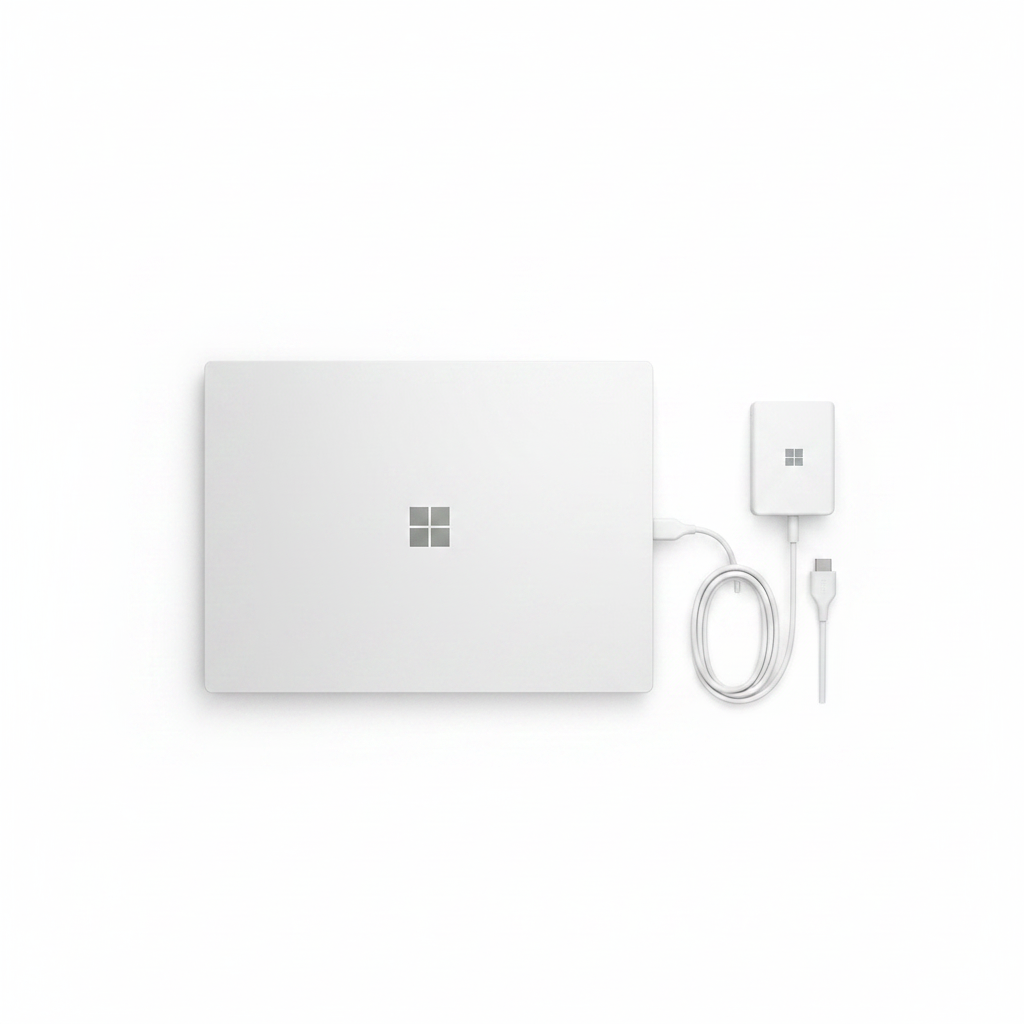 Microsoft Surface SE - Flat Lay with Charger