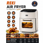 REKI Air Fryer 15L kwenye background nyeupe