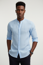 Model wearing Polo Ralph Lauren Linen Shirt