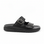 Clarks Black Slides White BG