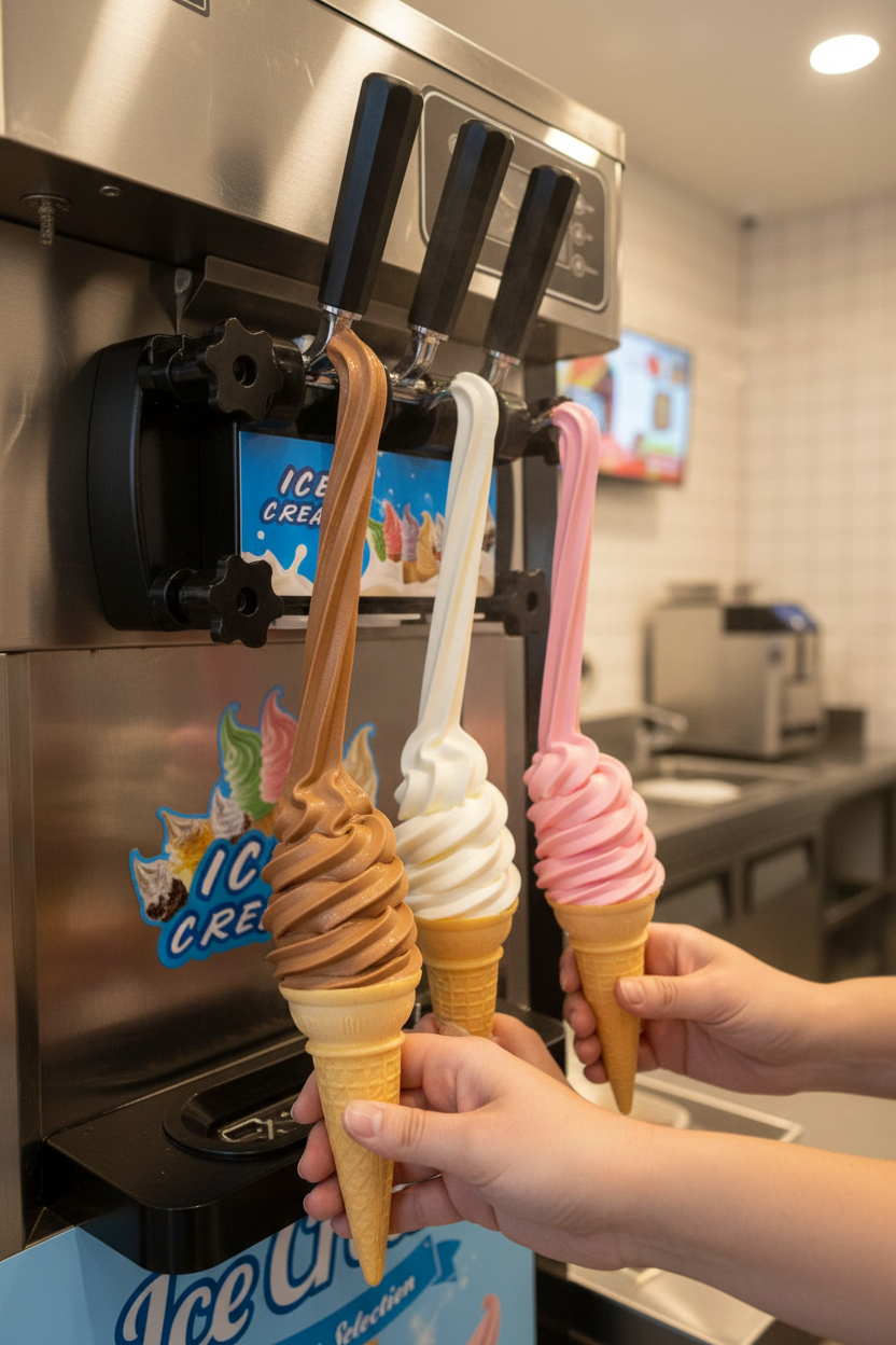 Mashine ya Ice Cream - Ikitoa Ice Cream