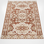 Luxury Moroccan Terracotta Rug 5x7ft flat lay