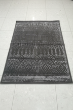 Luxury Moroccan Grey Rug 5x7ft flat lay