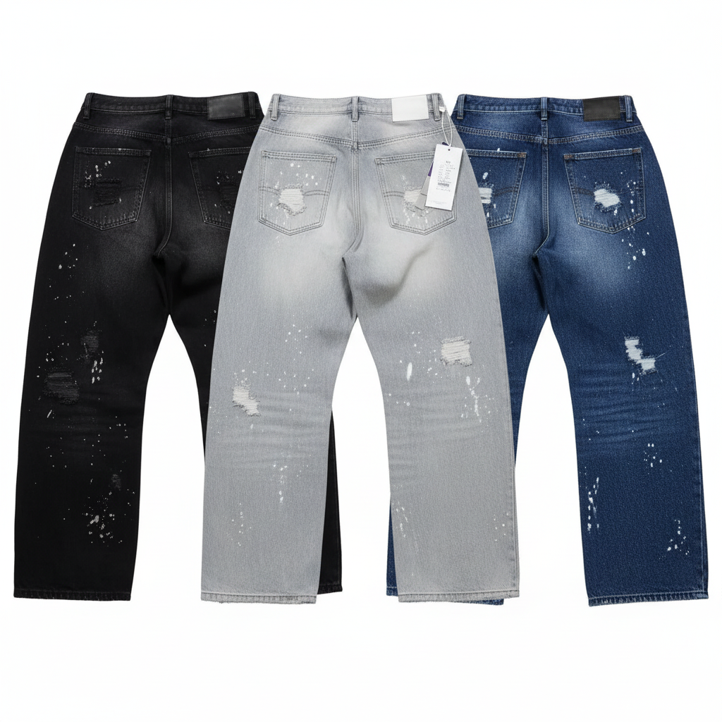 Distressed Baggy Jeans - Color Collection