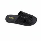 Black Crystal Sandal - Flat Lay na Sole