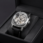 Skeleton Watch - Silver on Velvet Box