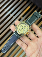 Skeleton Watch - Gold Held in Hand
