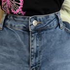 Blue Denim Skirt - Waistband Close Up Detail