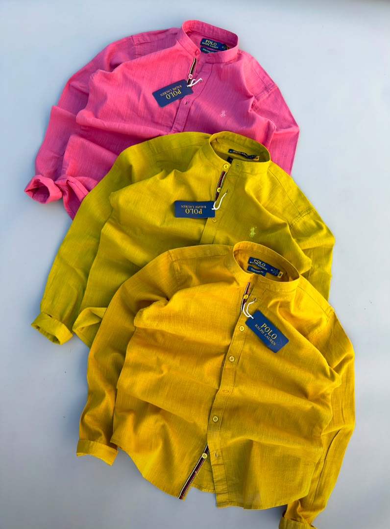 Polo Ralph Lauren Linen Shirts - Pink and Mustard Yellow