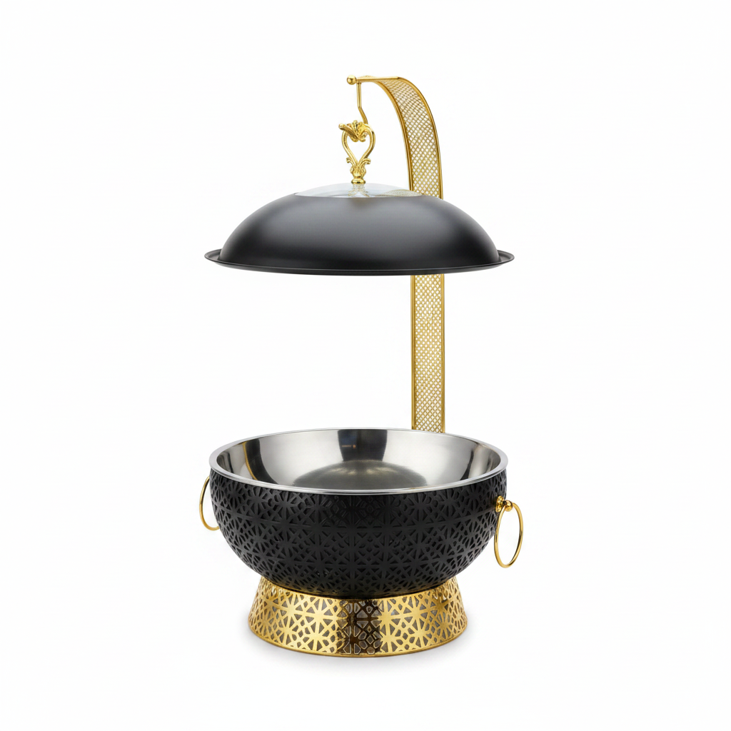 Saving Dish 8L - Nyeusi na Gold Base