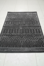 Luxury Moroccan Grey Rug 6x10ft flat lay