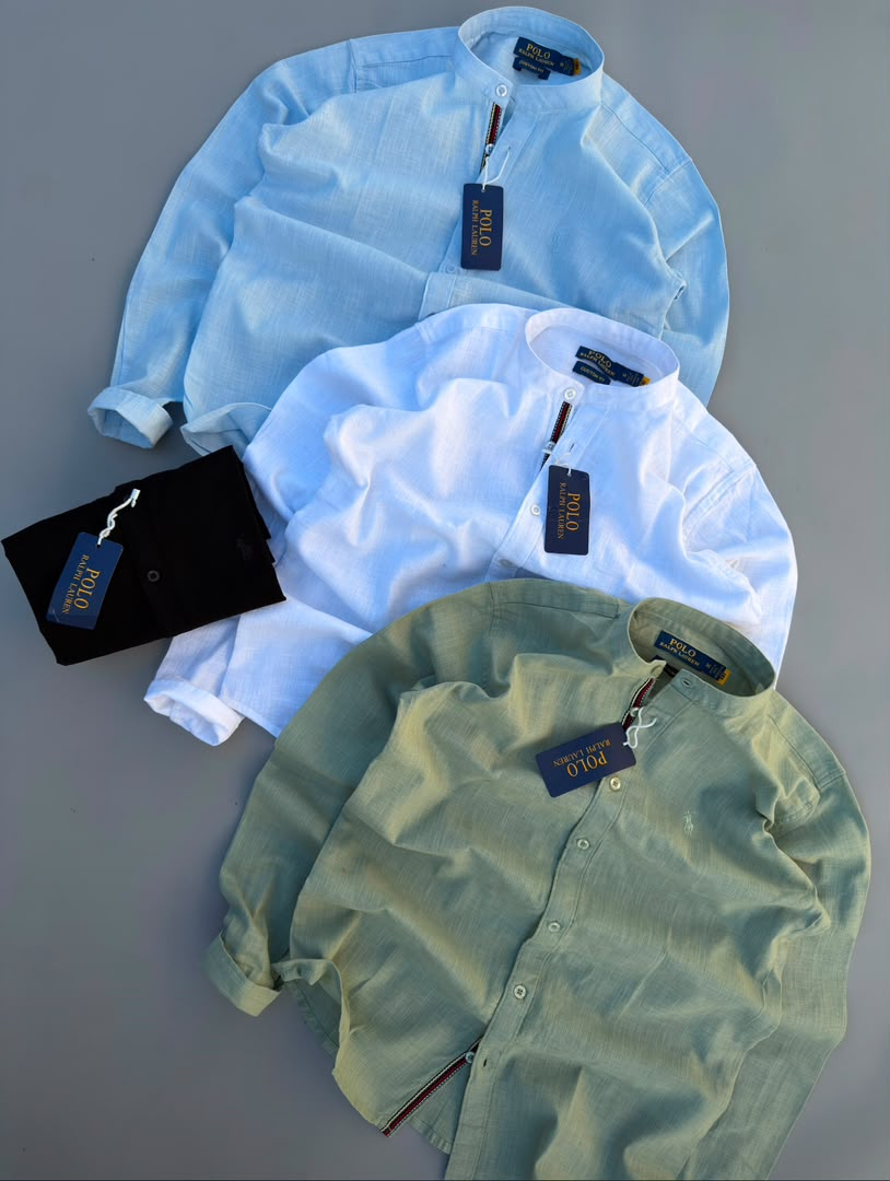 Polo Ralph Lauren Linen Shirts - Sky Blue, White, Olive Green, Black