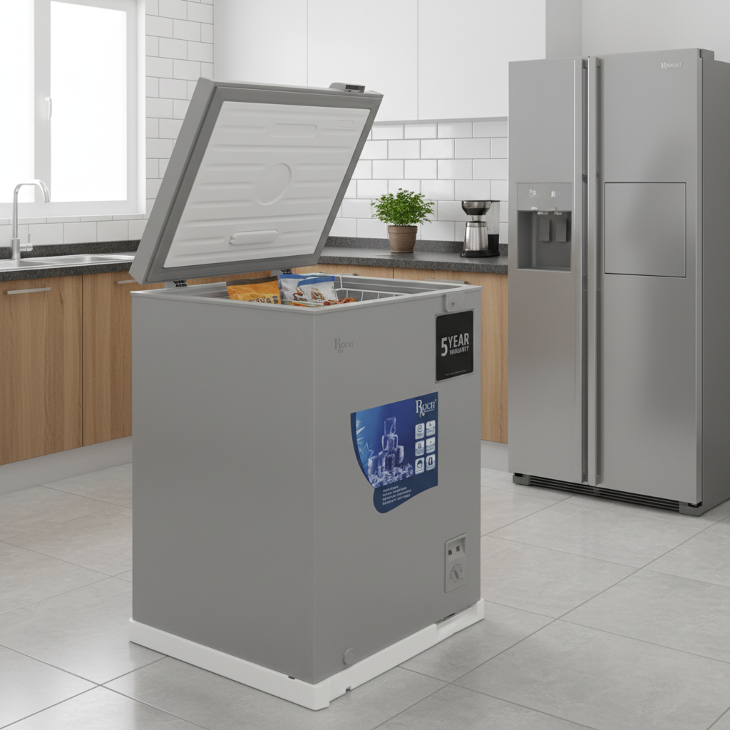 ROCH Chest Freezer RCF 130G-I - Pembe ya Upande