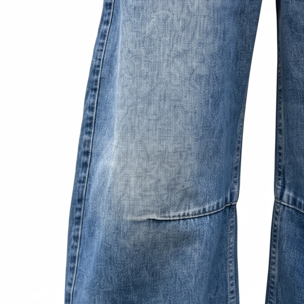 Baggy Jeans - Knee Panel Detail Close Up